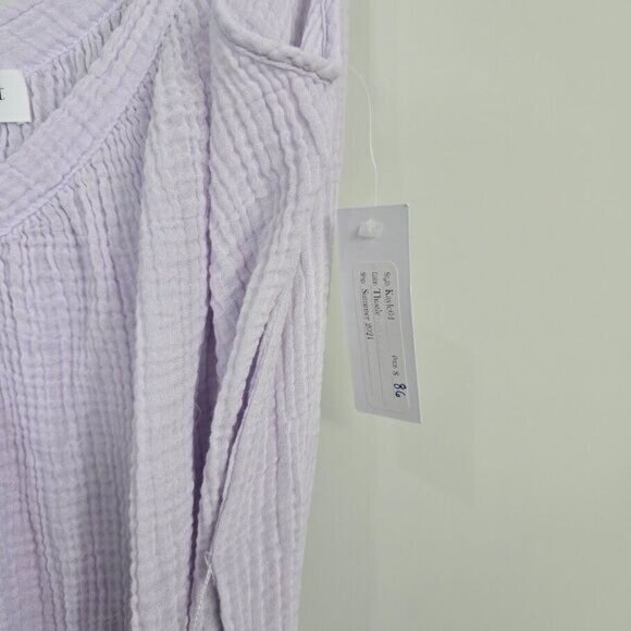 Velvet By Graham & Spencer Midi Dress Women Size Small Lilac Purple Gauze Cotton - Picture 5 of 13